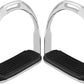 QWORK Horse Riding Stirrups, Hose Saddle, Safety Stirrup, Stainless Steel English Riding Protection Saddle, Knee Ankle Stress Pain Relief, 1 Pair