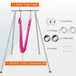 TECSPEC 9.6 FT/115.3 Inch Adjustable Height Aerial Yoga Frame & Hammock, Professional Swing Stand with 18 FT/33FT Aerial Silk, 550lbs Max Capacity