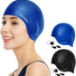 Swimming Cap, Silicone Swim Cap for Women Men, Durable Non-Slip Waterproof Swim Cap Protect Ears, Long Hair for Adults, Older Kids