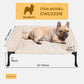 Veehoo Cooling Elevated Dog Bed + Removable Fluffy Pillow-Top Mat, Plush Dog Bed with Bolster, Breathable Mesh, No-Slip Feet, Portable Raised Dog Bed for Indoor & Outdoor, 32"x25", Medium, CWC2331E