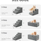 Made4Pets Dog Steps for Bed, Extra Wide Dog Stairs for High Bed Couch Sofa, 35D Foam Pet Steps for Small Dogs and Cats, Non-Slip Bottom Pet Stairs, Grey, 4 Steps