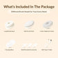 Electric Body Brush Back Scrubber for Shower, Waterproof Long Dual Handle Power Body Scrubber with 3 Heads, Rechargeable Bath Brush & 2 Speeds, for Cleansing, Exfoliating and Massaging Skin