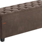 SONGMICS Velvet Storage Ottoman Bench, Foot Rest with Legs, 15.7 x 43 x 15.7 Inches, End of Bed Bench, Storage Chest, Load up to 660 lb, for Living Room, Bedroom, Entryway, Walnut Brown ULSF089K01