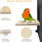 2pcs Bird Perch platform flat Stand Beak Paw Grinding wood for Parrot Parakeet Cockatiel Lovebird Conure Finch Budgie