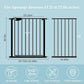 WAOWAO Triple Lock Baby Gate Extra Wide 67.32-72.04" Pressure Mounted Walk Through Swing Auto Close Safety Black Metal Dog Pet Puppy Cat for Stairs,Doorways,Kitchen