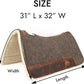BLACK HOOF Steam Pressed Merino Wool Felt Contoured Pad with Heavy Saddle Grade 100% Woolen Fleece Bottom 1 Inch Thick