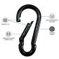 KINLINK 15 Pack Black Carabiner Clip, 1.97 inch Heavy Duty Spring Snap Hook, Small Caribeener Clips for Outdoor Camping, Swing Set, Hammock, Hiking Travel, Fishing, Quick Link Keychain
