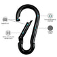 KINLINK 15 Pack Black Carabiner Clip, 2.36 inch Heavy Duty Spring Snap Hook, Small Caribeener Clips for Outdoor Camping, Swing Set, Hammock, Hiking Travel, Fishing, Quick Link Keychain
