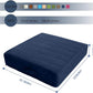 MeMoreCool Square Floor Pillow Seating for Adults Kids, Large Meditation Cushion Floor Pillow with Thick Foam & Soft Tufted Cover, Washable Big Pillow Seat Floor Cushion for Sitting Yoga 22" Navy