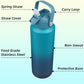 Insulated Water Bottle with Straw Lid,40 oz Stainless Steel Vacuum Metal Bottle with Silicone Handle,Vast