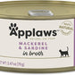 Applaws Natural Wet Cat Food in Broth, Limited Ingredient Canned Wet Cat Food, No Additives, Made with Natural Ingredients, Mackerel & Sardine in Broth (24 x 2.47oz Cans)
