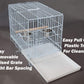 Large Portable Durable Metal Travel or Veterinary Easy Collapsable Parrot Bird Carrier Beaks Proof Carrier Cage Easy Clean Pull Out Tray Stainless Steel Feeder Bowls Natural Wooden Perch