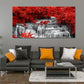 Yxbhhym Black White and Red Waterfall Canvas Wall Art- Red Tree Prints Landscape Posters Framed Picture - Nature Forest Scenery Paintings for Living Room Bedroom Home Office Wall Decor- Large