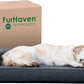 Furhaven Cooling Gel Dog Bed for Large Dogs w/ Removable Bolsters & Washable Cover, For Dogs Up to 95 lbs - Quilted Sofa - Iron Gray, Jumbo/XL