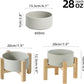 Ceramic Raised Dog and Cat Bowl Set, 2 Heights Elevated Stand, Food and Water Bowl for Small Breed Dogs, Weighted Dog Dishes, Pet Bowl(6.1'',28.7oz, Grey)