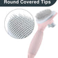 Cat Hair Brush, Soft Silicone Self Cleaning Brush for Short and Long Haired Cats, Pink Pet Grooming Comb, Cat Shedding Brushes