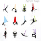 Aerial Silks Yoga Swing Set - 9/11 Yards Aerial Yoga Hammock Kit Anti-Gravity Flying for Fitness, Low/Non Stretch Nylon Tricot Fabric Hardware Included for Dance