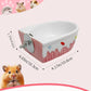 Chinchilla Food Bowl Ceramic Guinea Pig Cage Feeder Hanging Bunny Food Dish Small Animal Feeding Bowls for Syrian Hamster Ferret Gerbils (Pink)