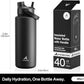 40 oz Insulated Water Bottle with 2-in-1 Straw and Spout Lid, Keep Cold 24H, Leak-Proof, BPA-Free, Double Wall Stainless Steel Water Bottle for Sports, Gym, Travel, and School (Mystic Glyph)