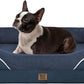 Orthopedic Washable Large Dog Bed - Egg Foam Dog Beds for Large and Medium Dogs Big Pet Beds with Removable Washable Cover and Bolster for Extra Large Dogs