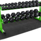 WF Athletic Supply Rubber Coated Hex Dumbbell Set, Multiple Choices Available - Dumbbells with Rack Stand and Mat, or Dumbbells Only (200/550/1200/2100/3000 LB)