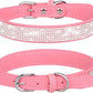 Small Dog Collar with Rhinestone Crystal Diamond Colorful Bling Girl Cat Collars Pink XXL