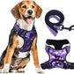 No Pull Dog Harness for Large Dogs, Adjustable No Choke Pet Vest with Dog Leash Fit Smart Reflective Pet Walking Harness for Training Easy Control Soft Handle Purple Camo L