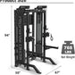 Commercial Cable Crossover Exercise Machine All in One Functional Trainer Cable Machine with 400LBS Weight Stacks Power Cage Squat Rack with Pulley System Compact Functional Trainer for Home Gyms