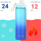 DRINCO Stainless Steel Water Bottle Spout Lid Vacuum Insulated Double Wall Water Bottle Wide Mouth (40oz 32oz 22oz 18oz 14oz) Leak Proof Keeps Cold or Hot (22 oz, 22oz Morning Sky Blue)