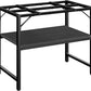 40-50 Gallon Fish Tank Stand, Aquarium Stand with 2-Tier Storage Shelves, Heavy Duty Breeder Turtle Terrarium Stand Rack for Home Office, 36.2" L x 18.9" W x 24.4" H, Black FTBK4001