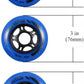 Rollerex VXT500 Inline Skate Wheels – 2-Pack (Optional Bearings, Spacers and Washers) - Durable Replacement Roller Blade Wheels for Indoor & Outdoor Skating (Deep Sea Blue, 80mm)