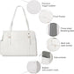 Dog Carrier Purse, Fashion Leather Pet Carrier with Pockets, Airline Approved Soft Sided Dog Carrying Bag for Puppy Cat Dog White