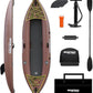 PVC Inflatable Kayak with Drop Stitch Floor, Recreational Touring Kayak with Kayak Paddle, Hand Pump and Carrying Bag, 1-2 Person