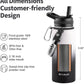 32 oz Insulated Water Bottle with Straw (Cold for 48 Hrs), Stainless Steel Triple Wall Vacuum Sports Water Jug, Leakproof Hydro Cup Flask with Paracord Handle & Straw Spout Lids & DIY Stickers