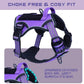 BUMBIN Tactical Dog Harness for Small Dogs No Pull, Famous TIK Tok No Pull Puppy Harness, Fit Smart Reflective Pet Walking Harness for Training, Adjustable Dog Vest Harness with Handle Purple S