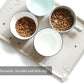 Hoki Found L Silicone Pet Food Mats - Non Slip Cat & Dog Bowl Mats - Waterproof & Carpet Safe - Cream Brown