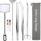 7 in 1 Aquarium Aquascape Tool Kit 15 inch, Aquatic Plant Extra Long Aquascaping Tool for Aquarium Fish Tanks Clean Accessories Set with Silver Tweezer Scissor Spatula, Fish Net, PH Paper, Bag