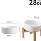White Elevated/Raised 15°Tilted Anti Slip Ceramic Dog Bowl for Small/Medium Breeds,Slanted Bulldog Big Face Pet Food Water Feeding Dish with Stand for Cats and Dogs (3.6 Cups/28 OZ)