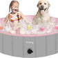 Furrybaby Dog Pool, Kiddie Pool Hard Plastic Foldable Dog Pools for Large Dogs Portable Pet Doggie Wading Swimming (Pink 47'') Indoor and Outdoor