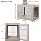 unipaws 41 Inch Furniture Style Dog Crate for Medium Large Dogs, Indoor Aesthetic Dog Stuff Kennel, Modern Wood Wire Cage, Pretty Cute End Side Table Nightstand, Weathered Grey