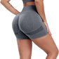 CHRLEISURE Women's 4 Packs Workout Gym Shorts, High Waisted Butt Lifting Scrunch Butt Seamless Booty Shorts