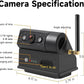 Magnetic Solar Wireless Backup Camera with 5” HD Monitor No Wiring Rechargeable Battery IP68 IR Night Vision Rearview Camera System for Car RV Truck 5th Wheels Skid Steer Horse Trailer Hitch Camera