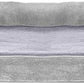 Furhaven Orthopedic Dog Bed for Large Dogs w/ Removable Bolsters & Washable Cover, For Dogs Up to 95 lbs - Faux Fur & Velvet Sofa - Smoke Gray, Jumbo/XL