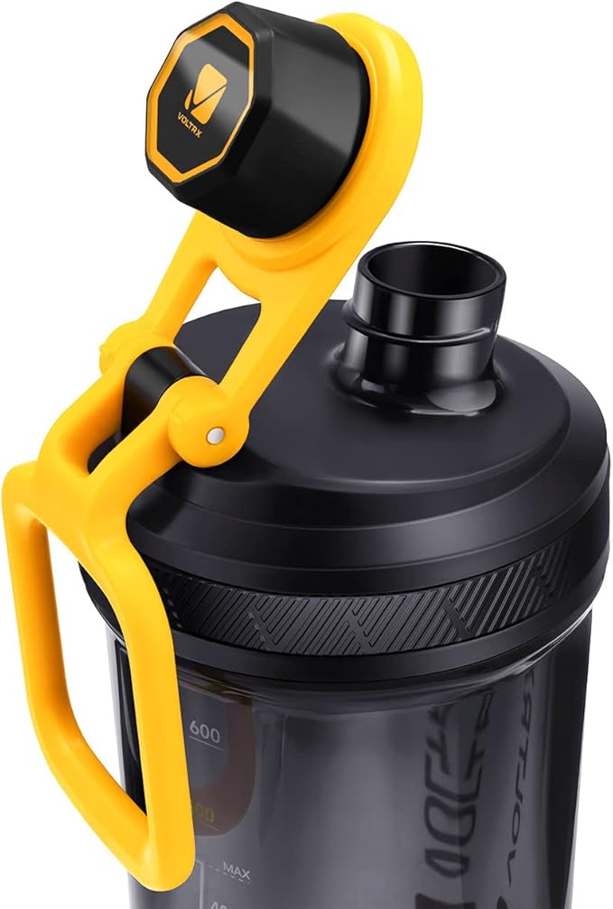 VOLTRX Shaker Bottle, Gallium USB C Rechargeable Electric Protein Shake Mixer, Shaker Cups for Protein Shakes and Meal Replacement Shakes, BPA Free, Made with Tritan, 24oz