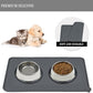 Waterproof Pet Feeding Mat with High Raised Edges, Heavier and Thicker Placemats for Cat Dog Water Bowl with BPA Free, Dogs Cats Food Mats for Messy Drinkers to Prevent Spill and Protect Floors