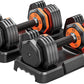 VEICK 25/55 lbs Adjustable Dumbbell with Anti-Slip Turning Handle, Fast Adjust Weight for Men Women, Exercise Equipment with Tray for Home Gym Full Body Workout Fitness