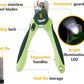 Professional-Grade Nail Clippers for Dogs Nail Trimmer with Safety Guard and Nail File - Nail Clippers for Large Dogs - Dog Nail Clipper Toenail Clippers (Green, Medium-Large (LED))