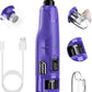 Casfuy Dog Nail Grinder Quiet - (45db) 6-Speed Pet Nail Grinder with 2 LED Lights for Large Medium Small Puppy Dogs/Cats, Professional 3 Ports Rechargeable Electric Dog Nail Trimmer with Dust Cap