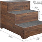 beeNbkks Dog Stairs Furniture, Extra Wide Wooden Pet Steps for Medium Large Dogs and Cats, Non-Slip Pet Ladder for Elderly Injured Pets Short Legged Puppy to Reach Couch Sofa High Bed Windowsill