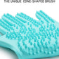 Pet Grooming Magic Gloves, Dog Cat Bathing Shampoo Brush, Silicone Hair Removal Gloves with Thick High Density Teeth for Bathing and Messaging, Double-Side Scrubbing Gloves for Shedding